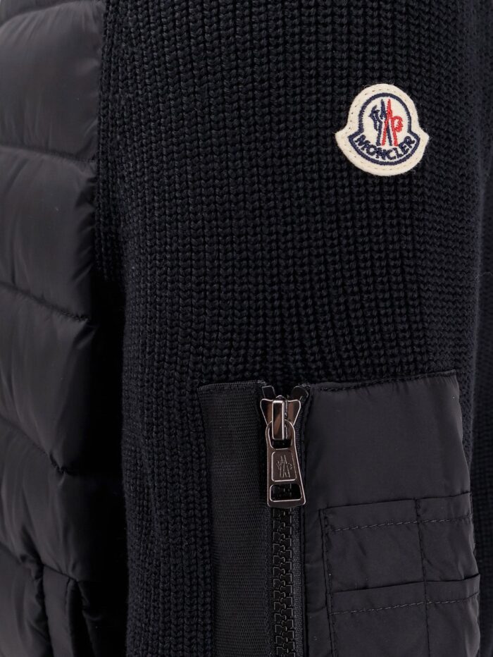 Moncler Wool Blend Cardigan With Padded Inserts