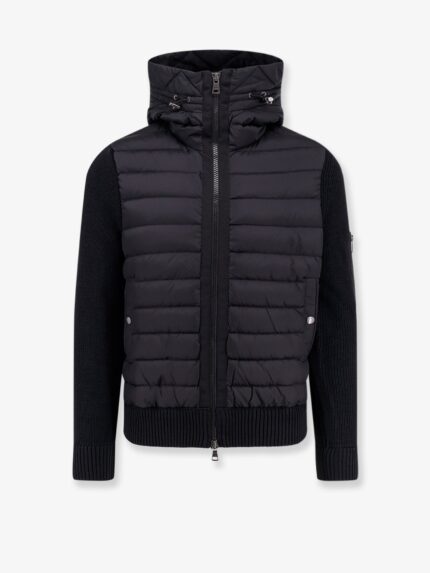 Moncler Wool Blend Cardigan With Padded Inserts