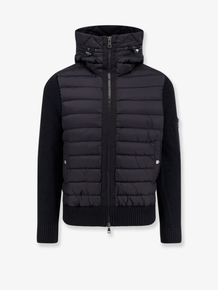Moncler Wool Blend Cardigan With Padded Inserts