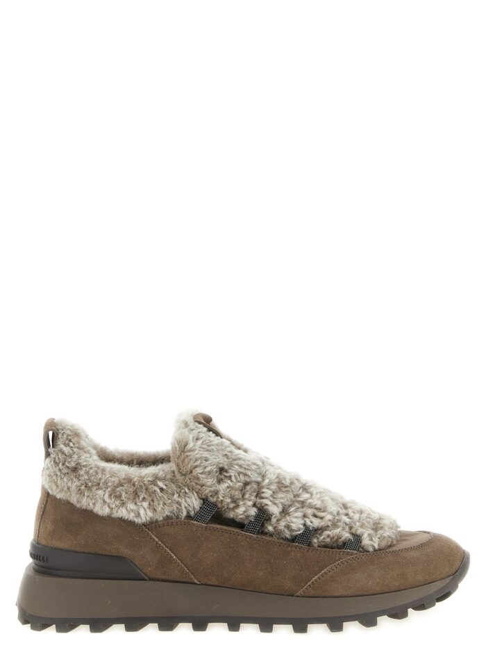 brunello cucinelli 'monile' shearling sneakers Brunello Cucinelli 'Monile' Shearling Sneakers
