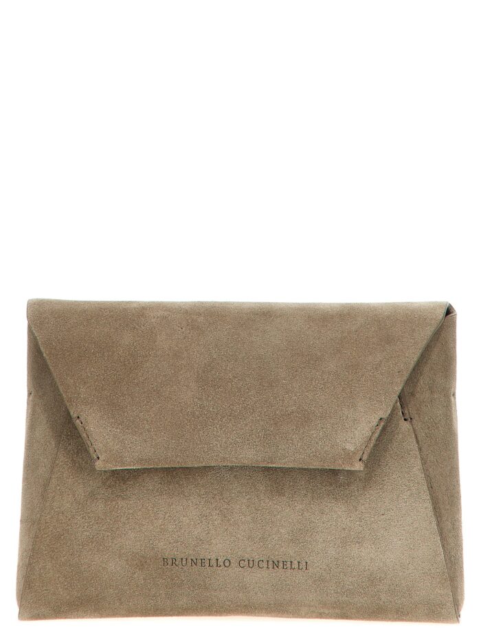 brunello cucinelli monile suede clutch bag Brunello Cucinelli Monile Suede Clutch Bag