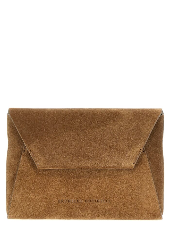 brunello cucinelli monile suede clutch bag Brunello Cucinelli Monile Suede Clutch Bag