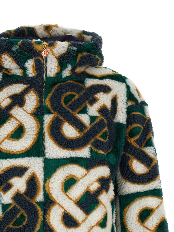 CASABLANCA 'Monogram' Intarsia Fleece Jacket