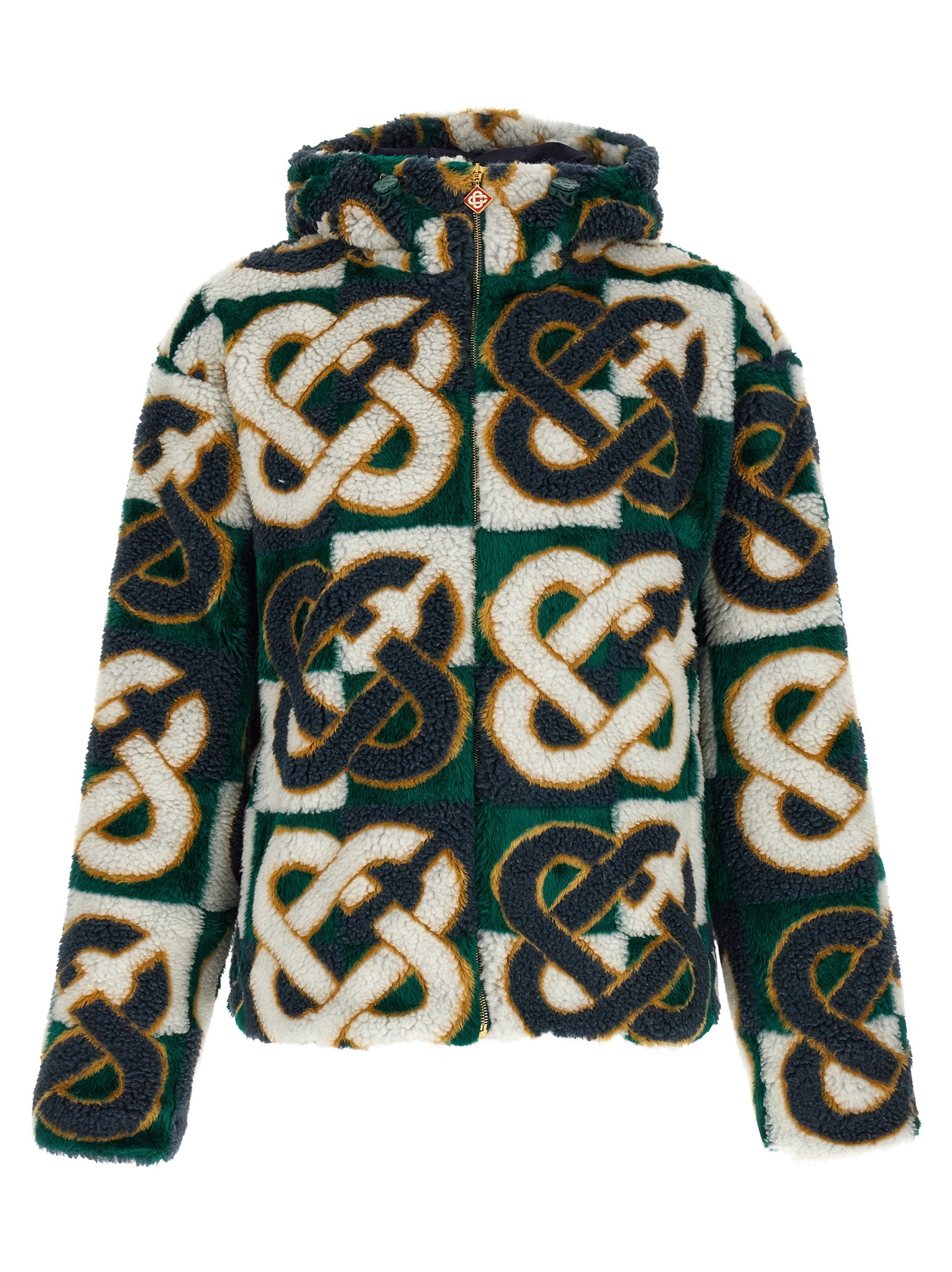CASABLANCA 'Monogram' Intarsia Fleece Jacket
