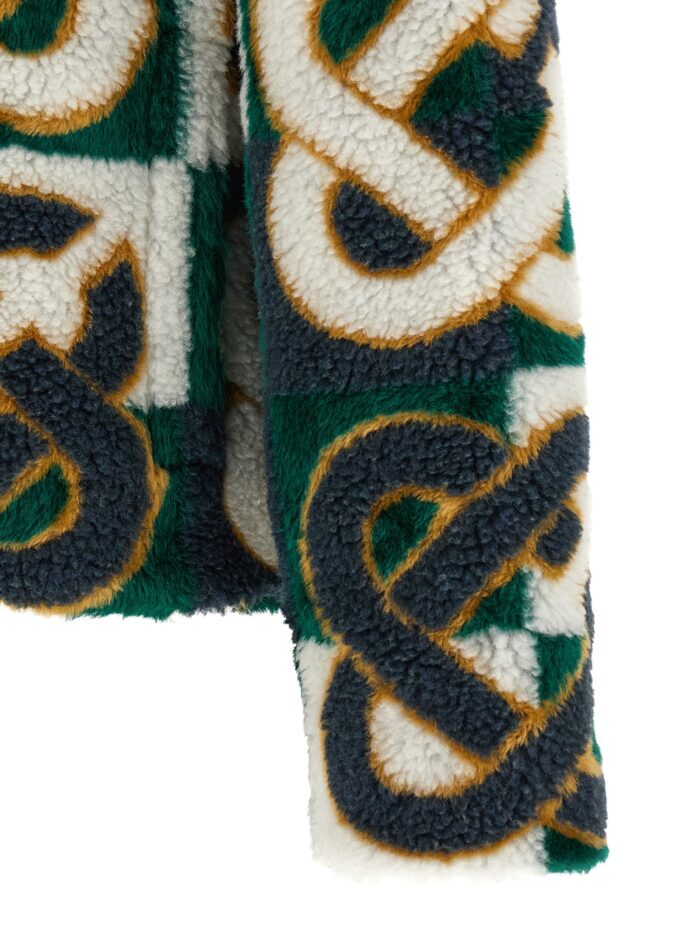 CASABLANCA 'Monogram' Intarsia Fleece Jacket