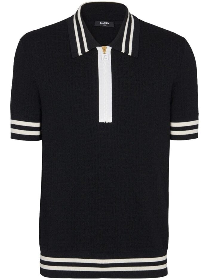 Monogram Jacquard Wool Polo