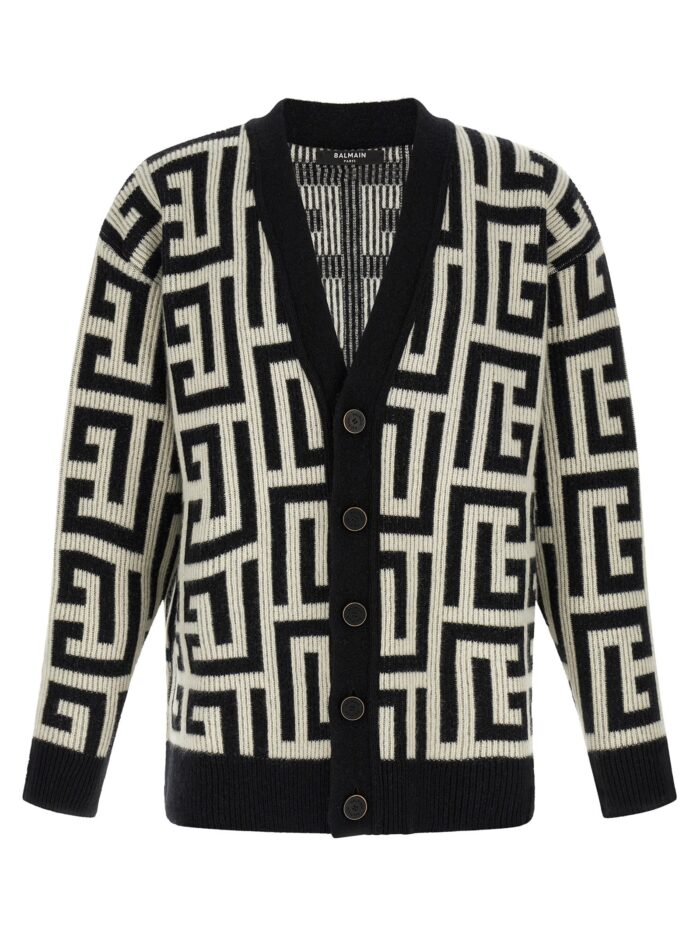 balmain monogram macro cardigan Balmain Monogram Macro Cardigan