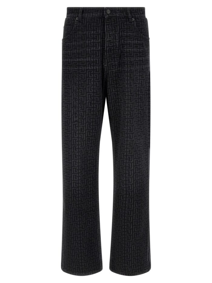 balmain monogram pattern jeans Balmain Monogram Pattern Jeans