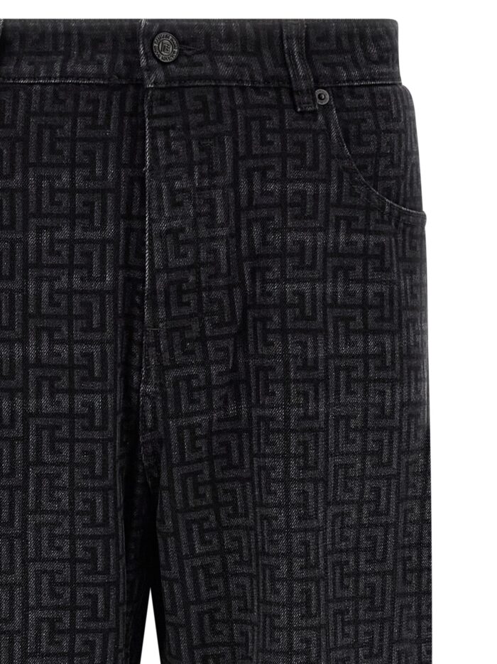 Balmain Monogram Pattern Jeans