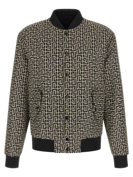 Balmain 'Monogram' Reversible Bomber Jacket