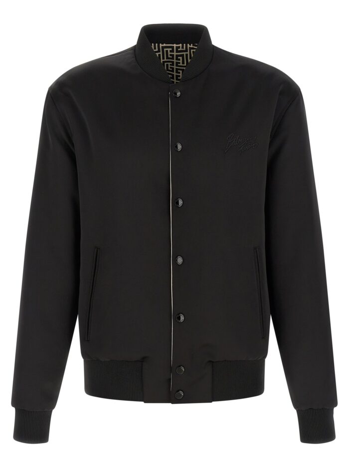 Balmain 'Monogram' Reversible Bomber Jacket