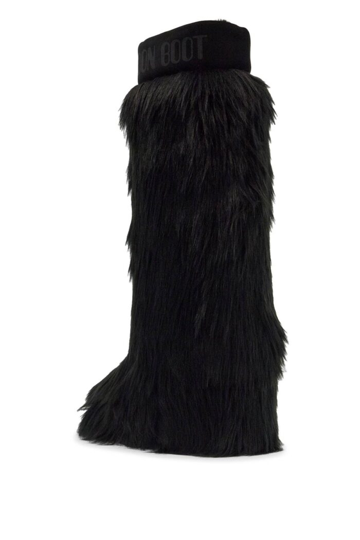 MOON BOOT Black Suede Icon Yeti Boots With Synthetic Fur Lining