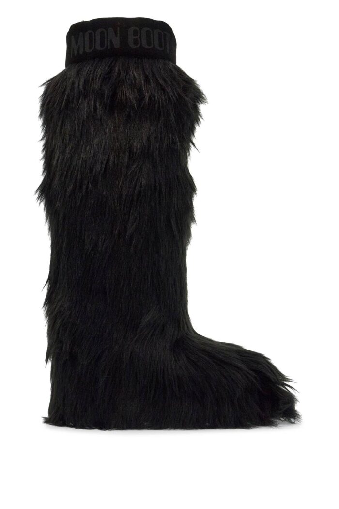 MOON BOOT Black Suede Icon Yeti Boots With Synthetic Fur Lining