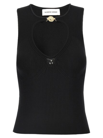 MARINE SERRE 'Moon Jewelry Knit Open Neck' Top