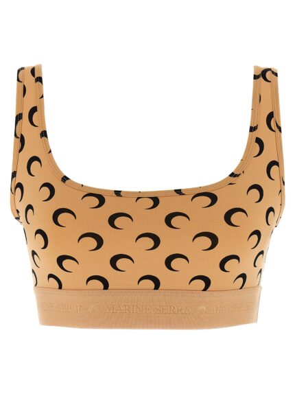 MARINE SERRE 'Moon Printed Jersey' Cropped Top