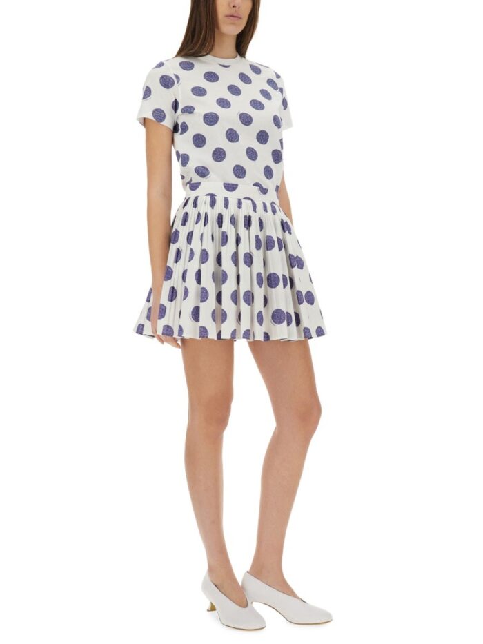Moschino "BALLPOINT PEN POLKA DOTS" PLEATED SKIRT