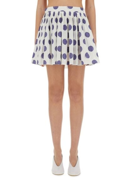 Moschino "BALLPOINT PEN POLKA DOTS" PLEATED SKIRT