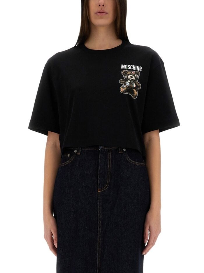 Moschino CROPPED T-SHIRT "TEDDY BEAR"