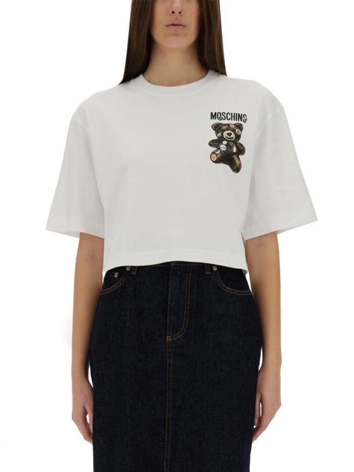 Moschino CROPPED T-SHIRT "TEDDY BEAR"