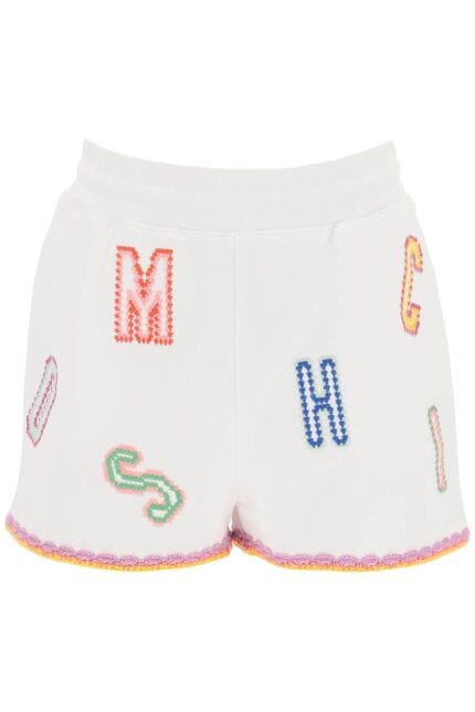 Moschino Embroidered Cotton Shorts