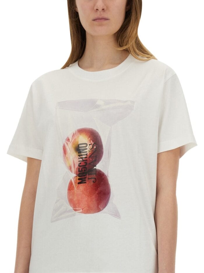 MOSCHINO JEANS APPLE PRINT T-SHIRT