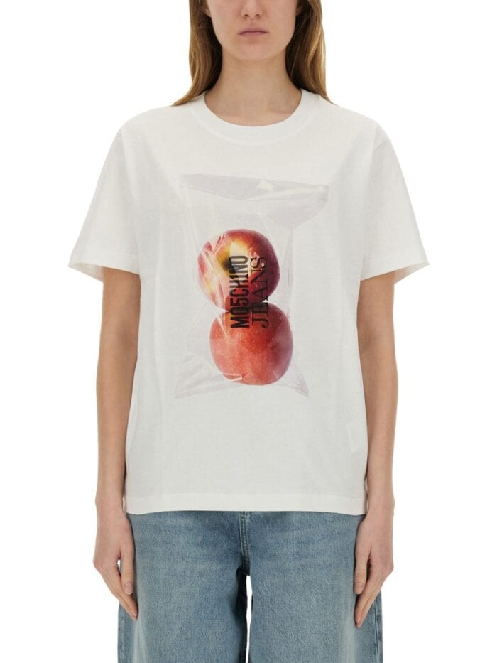 MOSCHINO JEANS APPLE PRINT T-SHIRT