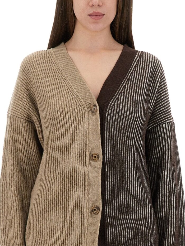 MOSCHINO JEANS CARDIGAN WITH INLAY LOGO