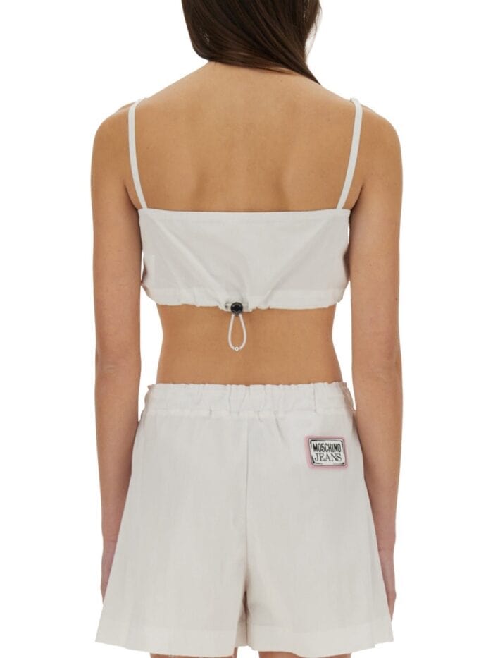 MOSCHINO JEANS COTTON BANDEAU TOP