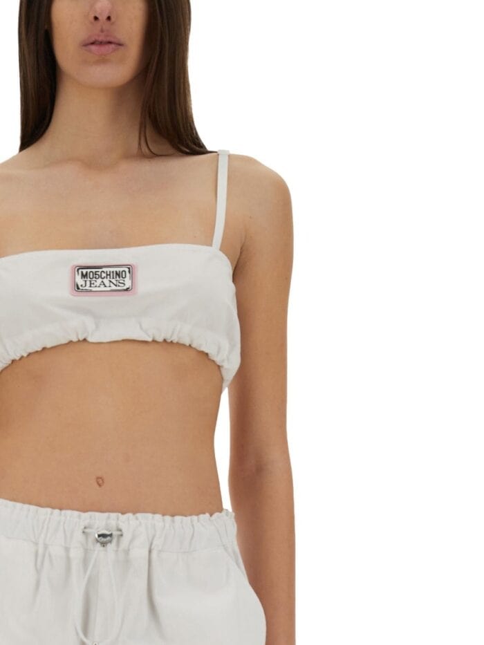 MOSCHINO JEANS COTTON BANDEAU TOP