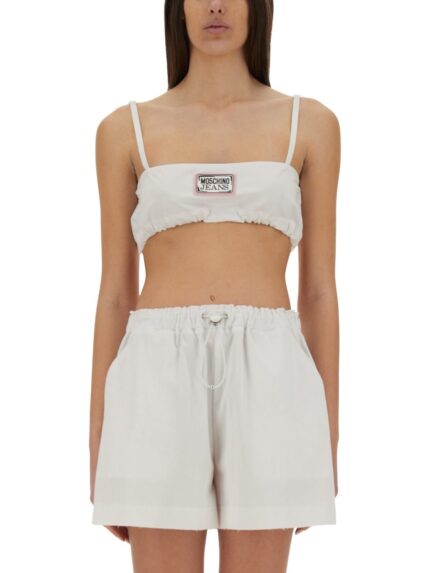 MOSCHINO JEANS COTTON BANDEAU TOP