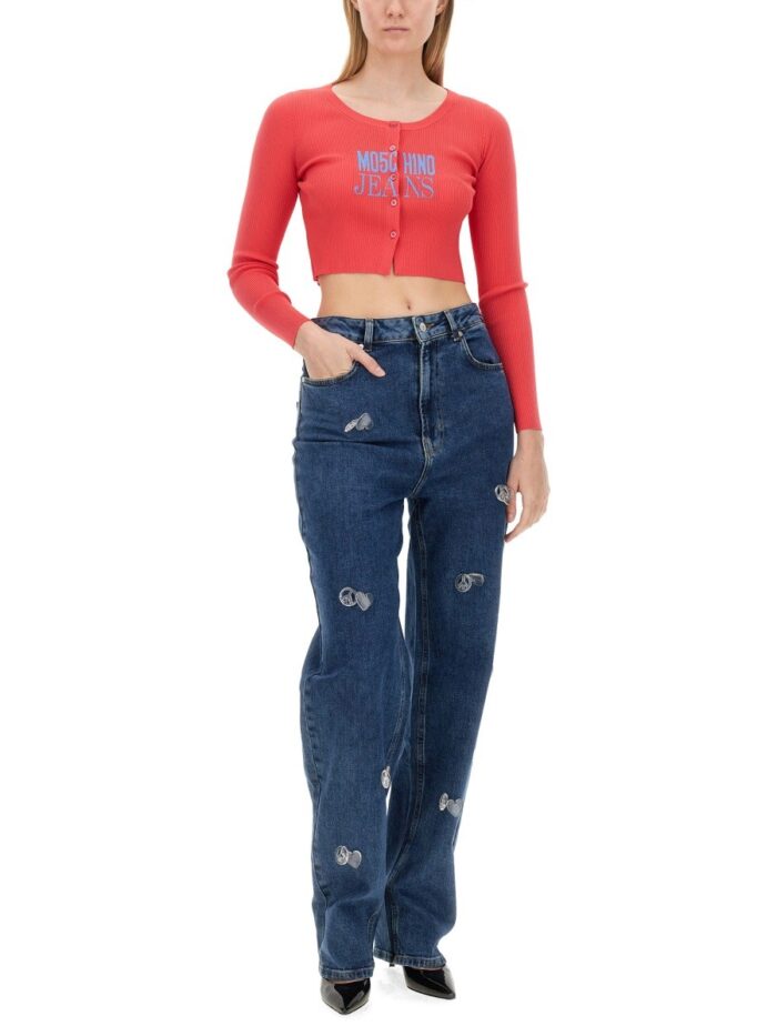 MOSCHINO JEANS CROPPED CARDIGAN