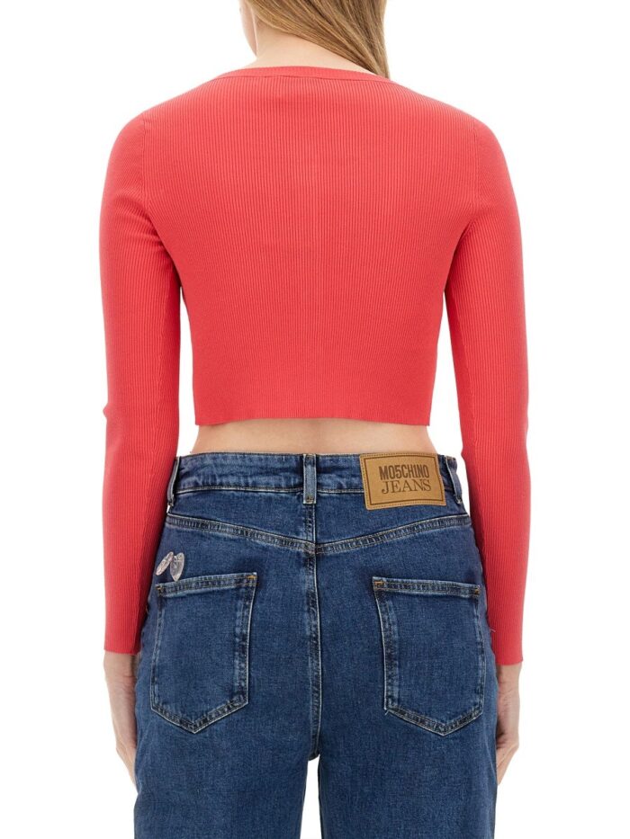 MOSCHINO JEANS CROPPED CARDIGAN