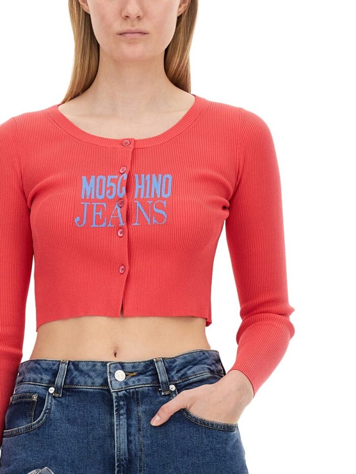 MOSCHINO JEANS CROPPED CARDIGAN