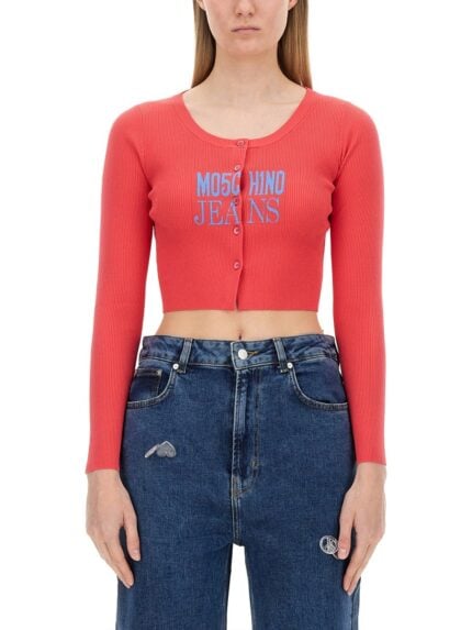 MOSCHINO JEANS CROPPED CARDIGAN