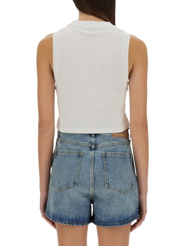 MOSCHINO JEANS CROPPED TOP WITH LOGO