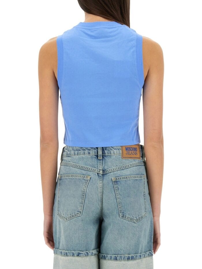 MOSCHINO JEANS CROPPED TOP WITH PRINT