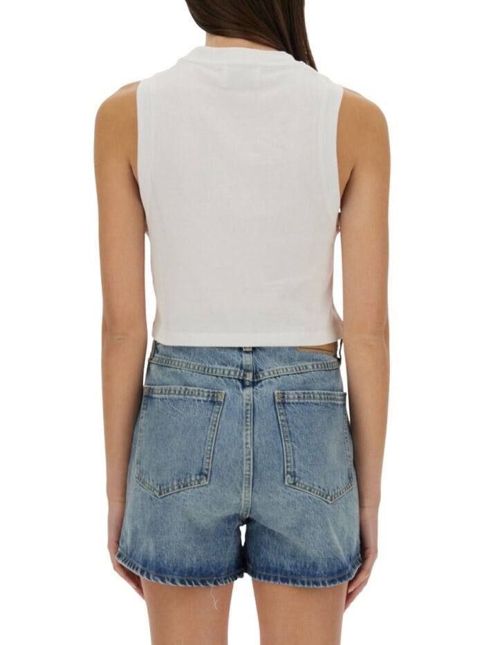 MOSCHINO JEANS CROPPED TOP WITH PRINT