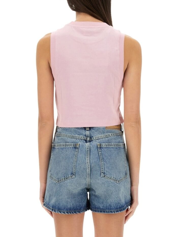 MOSCHINO JEANS CROPPED TOP WITH PRINT