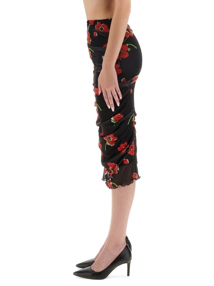 MOSCHINO JEANS FLORAL MESH SKIRT