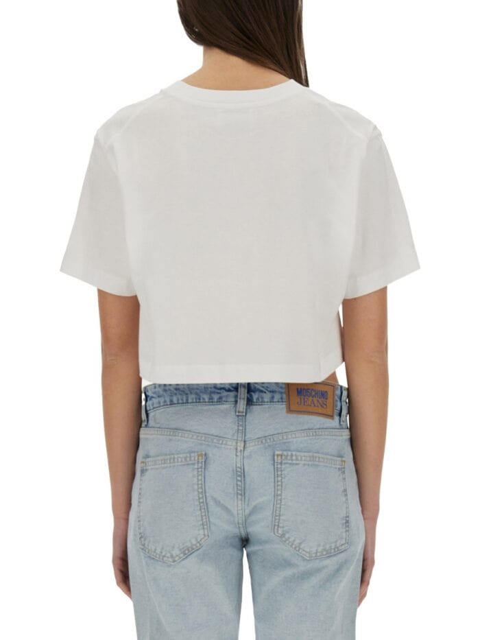 MOSCHINO JEANS ICE-CREAM PRINT CROPPED T-SHIRT