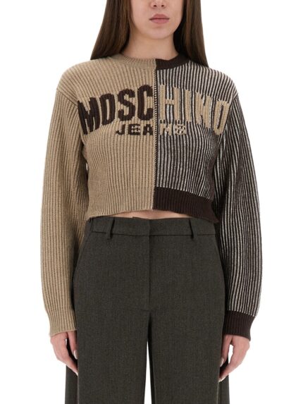 MOSCHINO JEANS INLAY LOGO JERSEY
