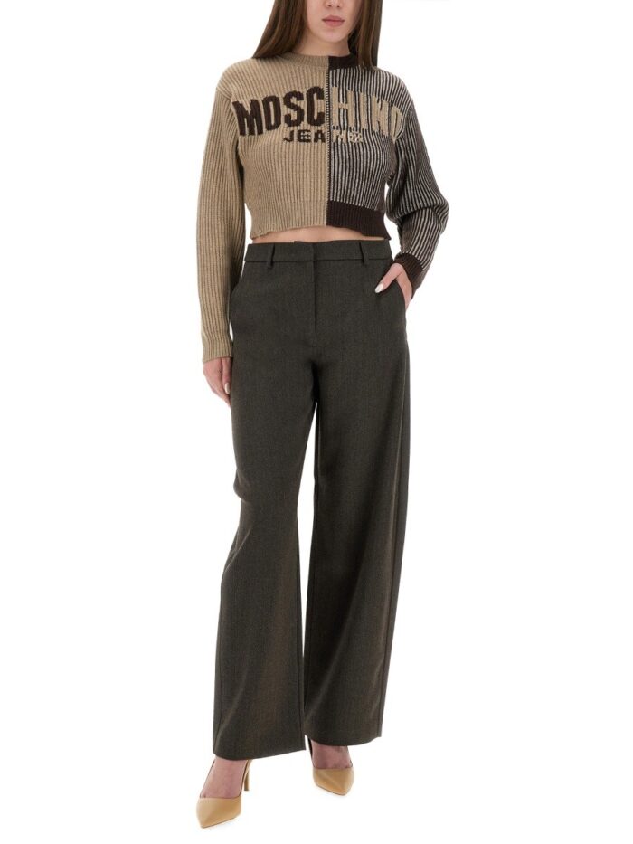 MOSCHINO JEANS INLAY LOGO JERSEY