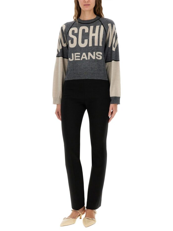 MOSCHINO JEANS JERSEY WITH INLAID LOGO
