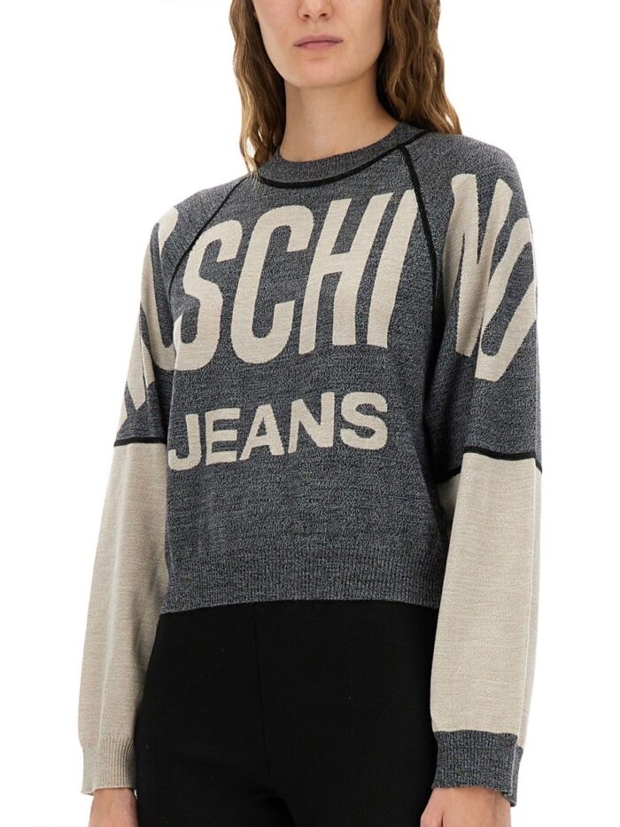 MOSCHINO JEANS JERSEY WITH INLAID LOGO
