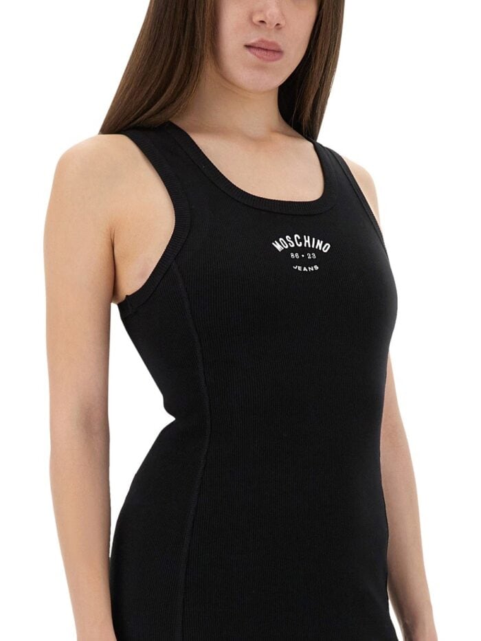MOSCHINO JEANS LONG DRESS WITH LOGO