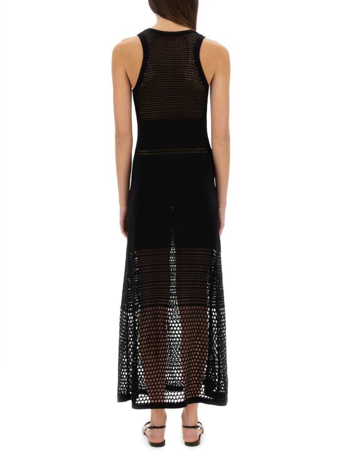 MOSCHINO JEANS MESH DRESS WITH LOGO