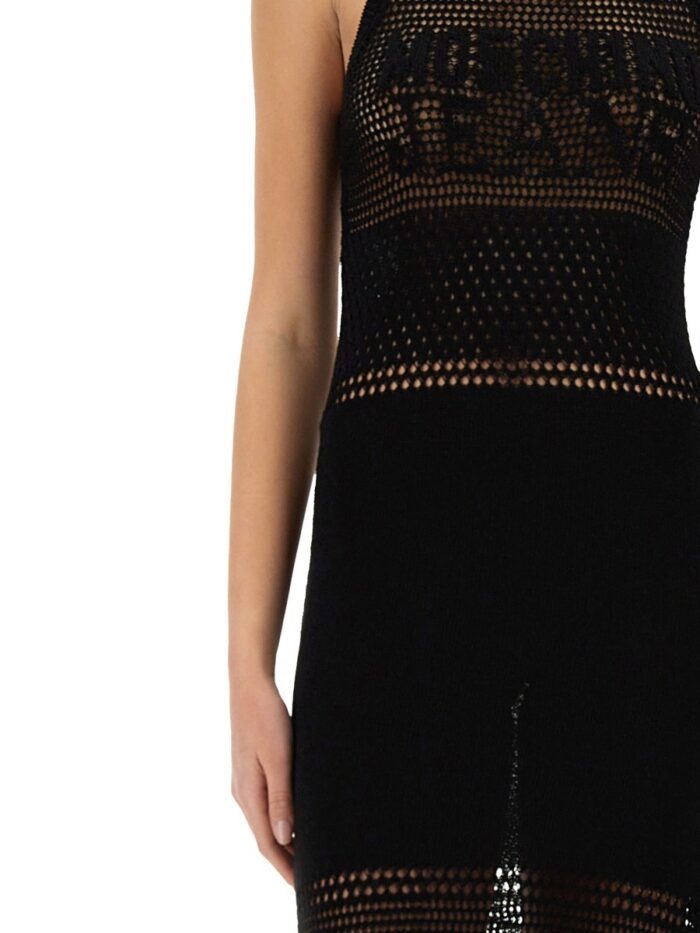 MOSCHINO JEANS MESH DRESS WITH LOGO