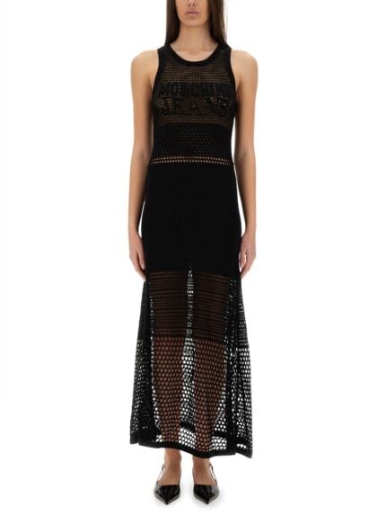 MOSCHINO JEANS MESH DRESS WITH LOGO