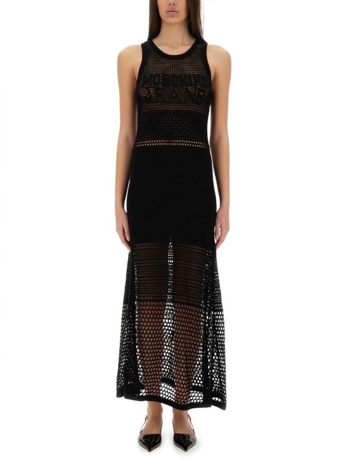 MOSCHINO JEANS MESH DRESS WITH LOGO
