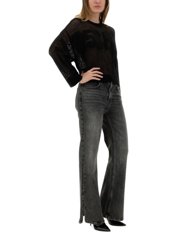 MOSCHINO JEANS MESH SHIRT WITH LOGO